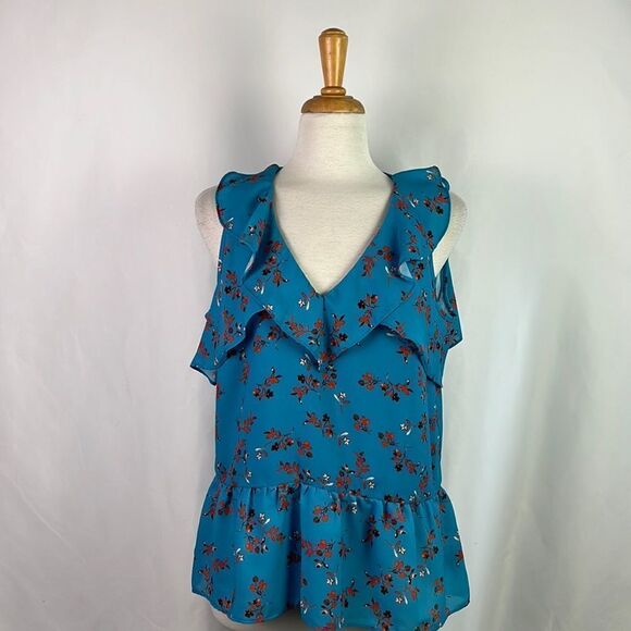 Parker Blue Floral Layered Top NWT - Picture 2 of 8